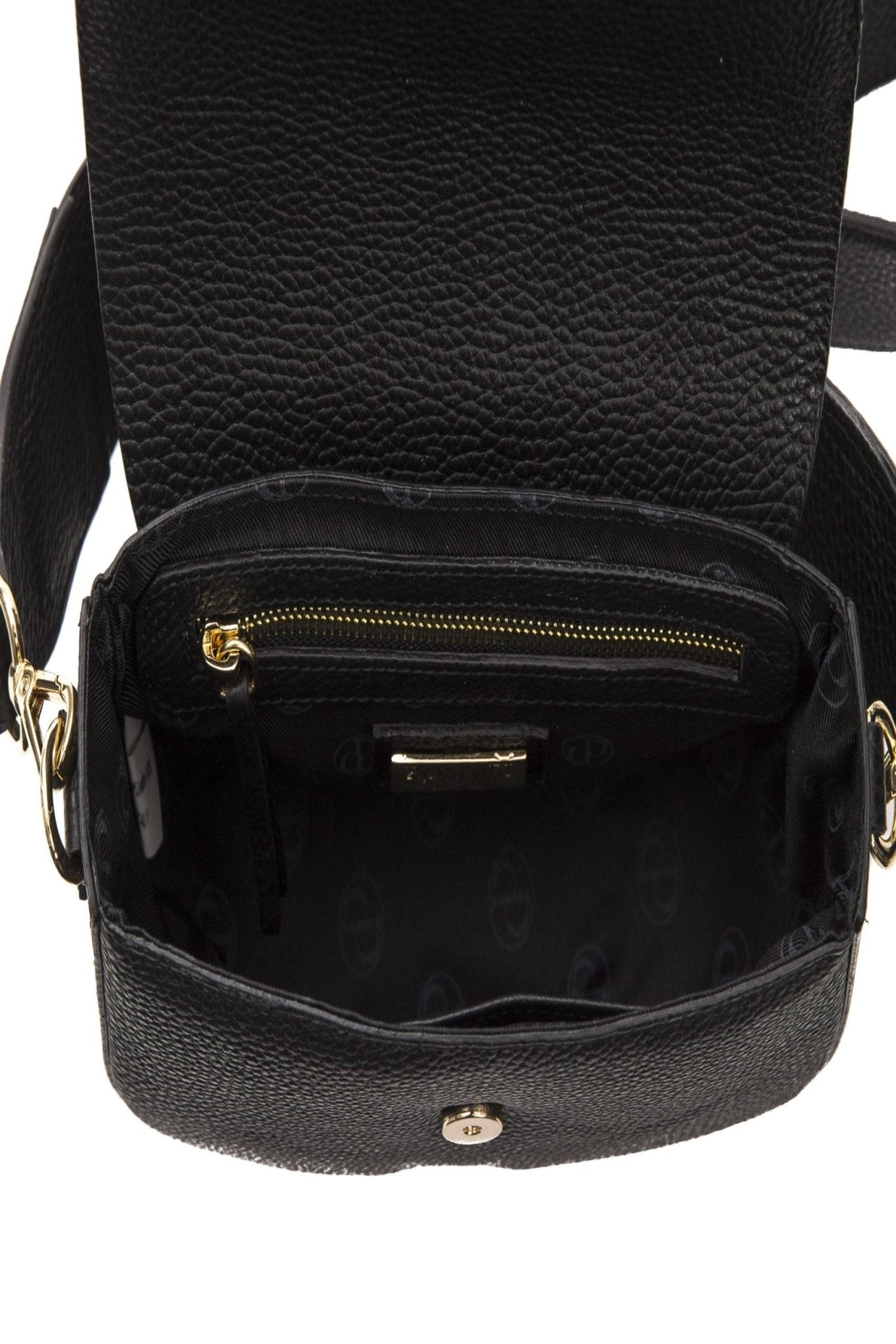 Pompei Donatella Black Leather Crossbody Bag - Fizigo
